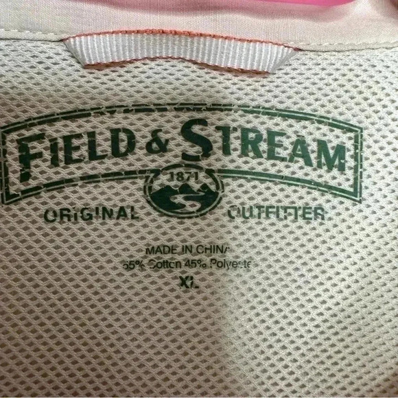 Field & Stream  Button Down Fishing Shirt Short Sleeved Cream Size Extra Large - Picture 9 of 16